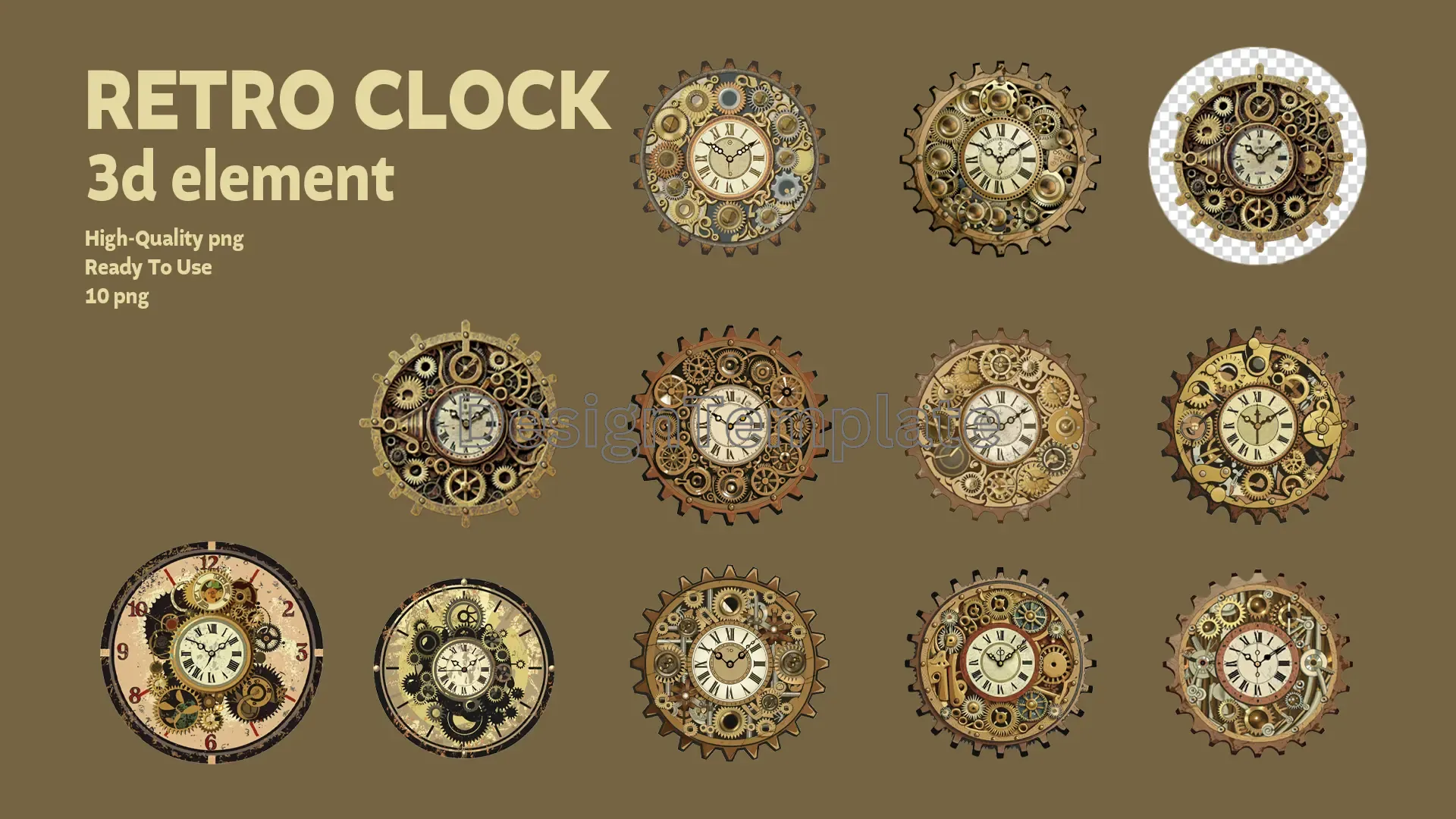 Historical Clocks Additional Vintage 3D Graphics Pack